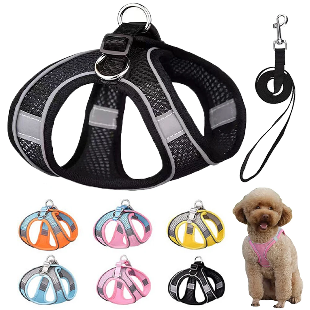 

Cat Dog Collar Harness Outdoor Walking Lead Leash Vest Chest Rope Set Breathable For Small Medium Pet Cat Dog Accessories