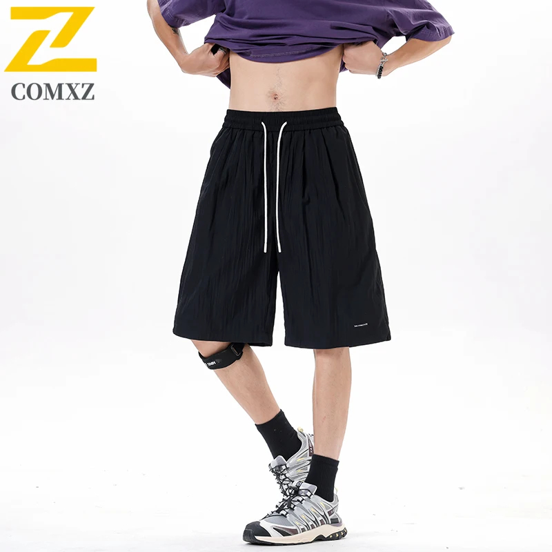 Casual Shorts Men's Summer 2025 Harajuku Y2K Solid Color Breathable Loose Sports Shorts Male Gym Running Fitness Bermuda Shorts