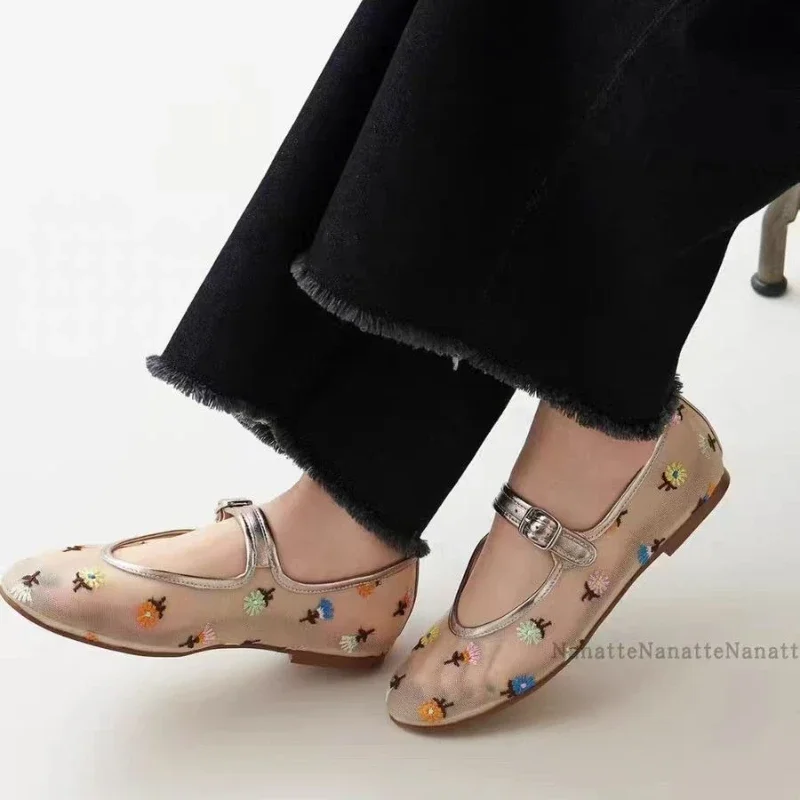 

Туфли Мэри Джейн, женские элегантные сандалии-мюли в стиле ретро, нишевые женские туфли на плоской подошве с квадратным носком и глубоким вырезом на мягкой подошве