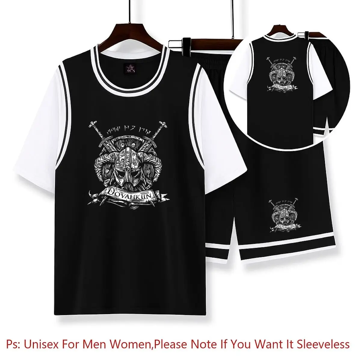 

Dovahkiin 1, комплекты баскетбольных рубашек The Scrolls V Skyrim, мужская футболка, креативный баскетбольный трикотаж, быстросохнущие уникальные футболки