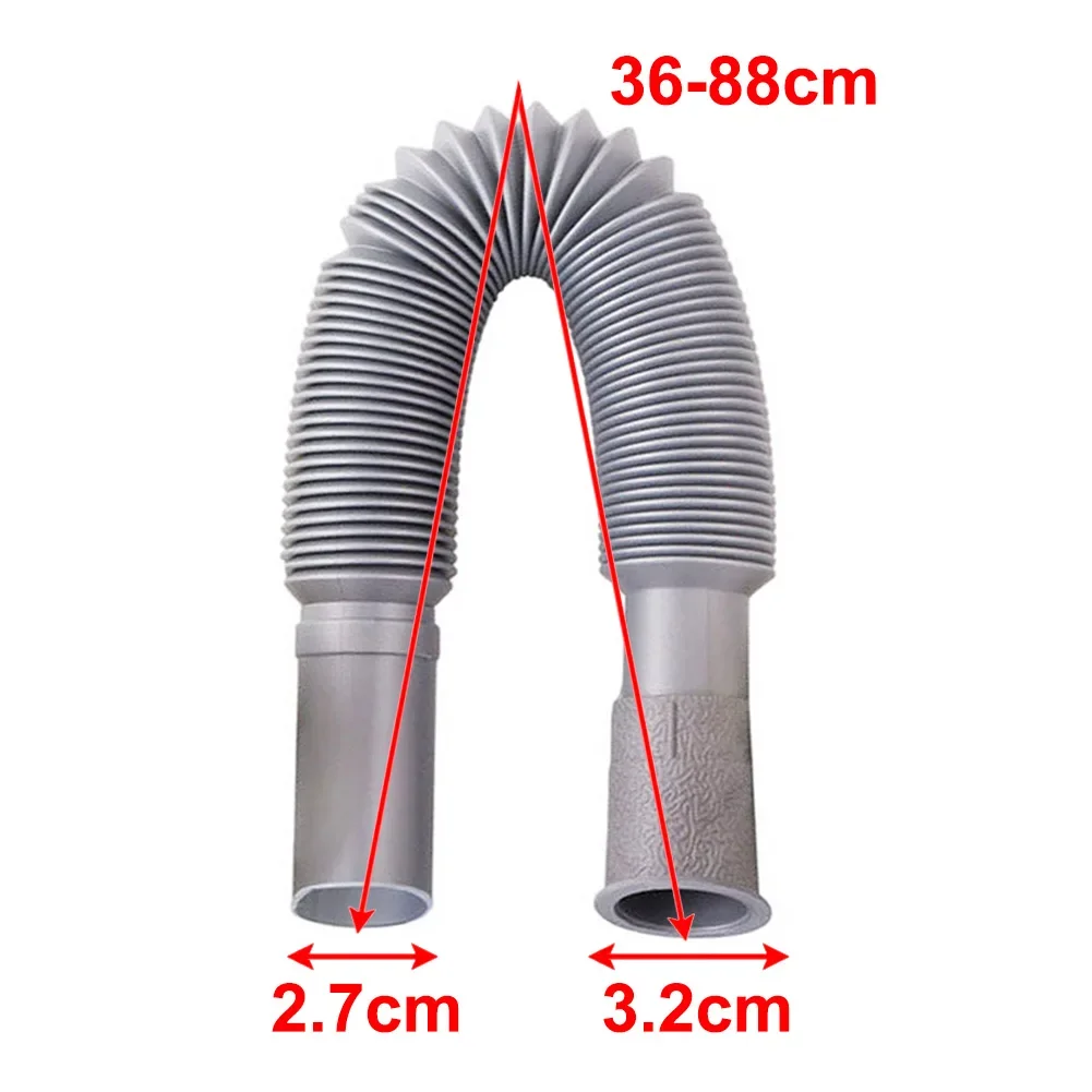 Water Drain Gray Hose Pipe 80cm Washbowl Home Universal Bathroom Plastic Kitchen Basin Strainer Sink Extension