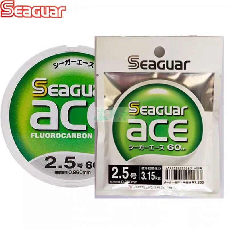 คุณภาพสูง Seaguar Carbon Line ace Green Subline 60m Super Tensile Abrasion Resistance Soft Fishing Line