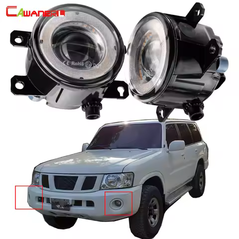 2 X Car LED Fog Light Angel Eye DRL Daytime Running Lamp 30W H11 For Nissan Safari Patrol Y61 Facelift 2005 2006 2007 2008 2009