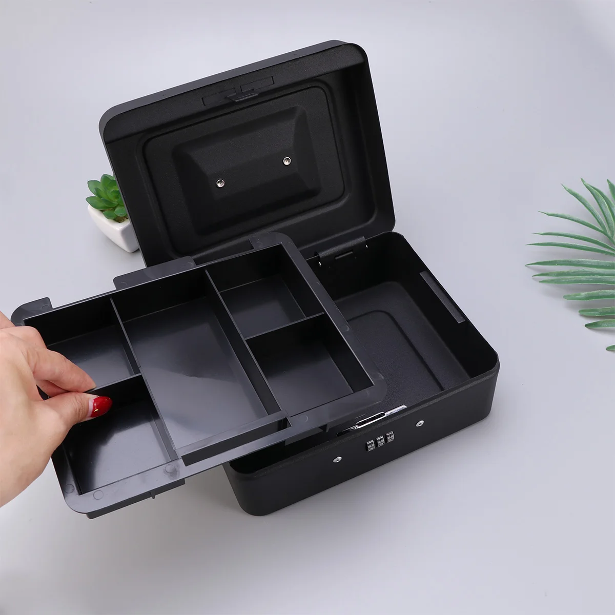 Thickened Metal Money Box Case Password Locking Organizer Storage Container Cash Holders Boxes