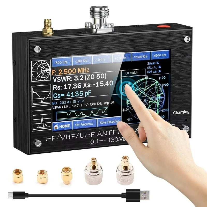 Network Analyzer Upgraded Mini 1300 Antenna Analyzer 0.1-1300 MHz HF VHF UHF Antenna with SMA Calibrated TF Memory