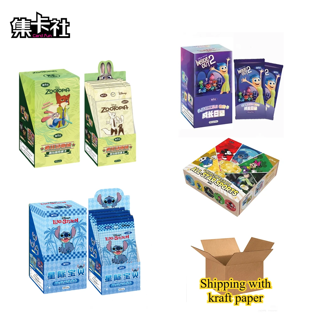 Genuine Disney Mickey Friends Zootopia Stitch Bear Frozen Series Trading Cards for Children Game Collection Card Kids Toy Gift