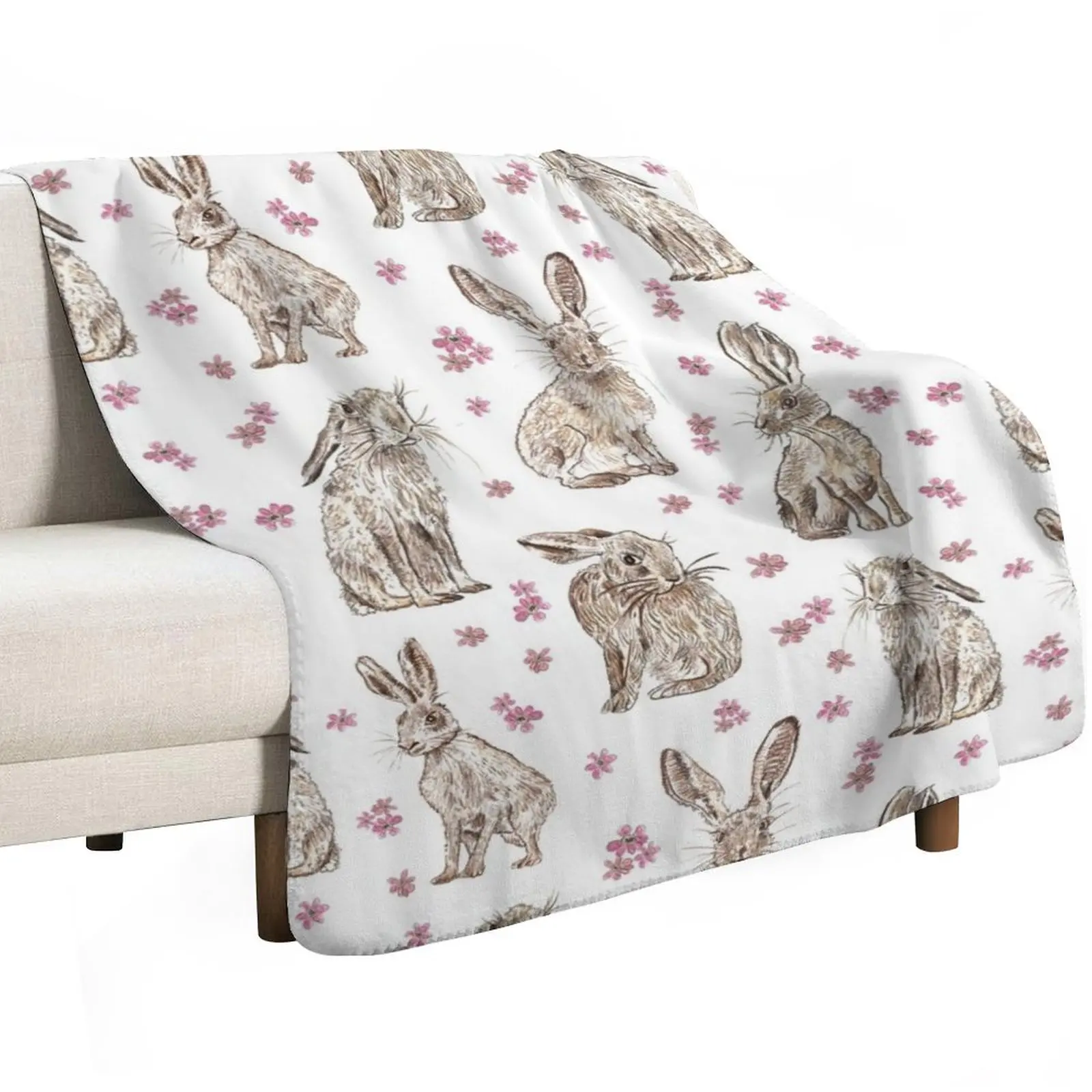 Hares Throw Blanket Beach For Baby Extra Large Throw Plush Thermal Furry Blankets