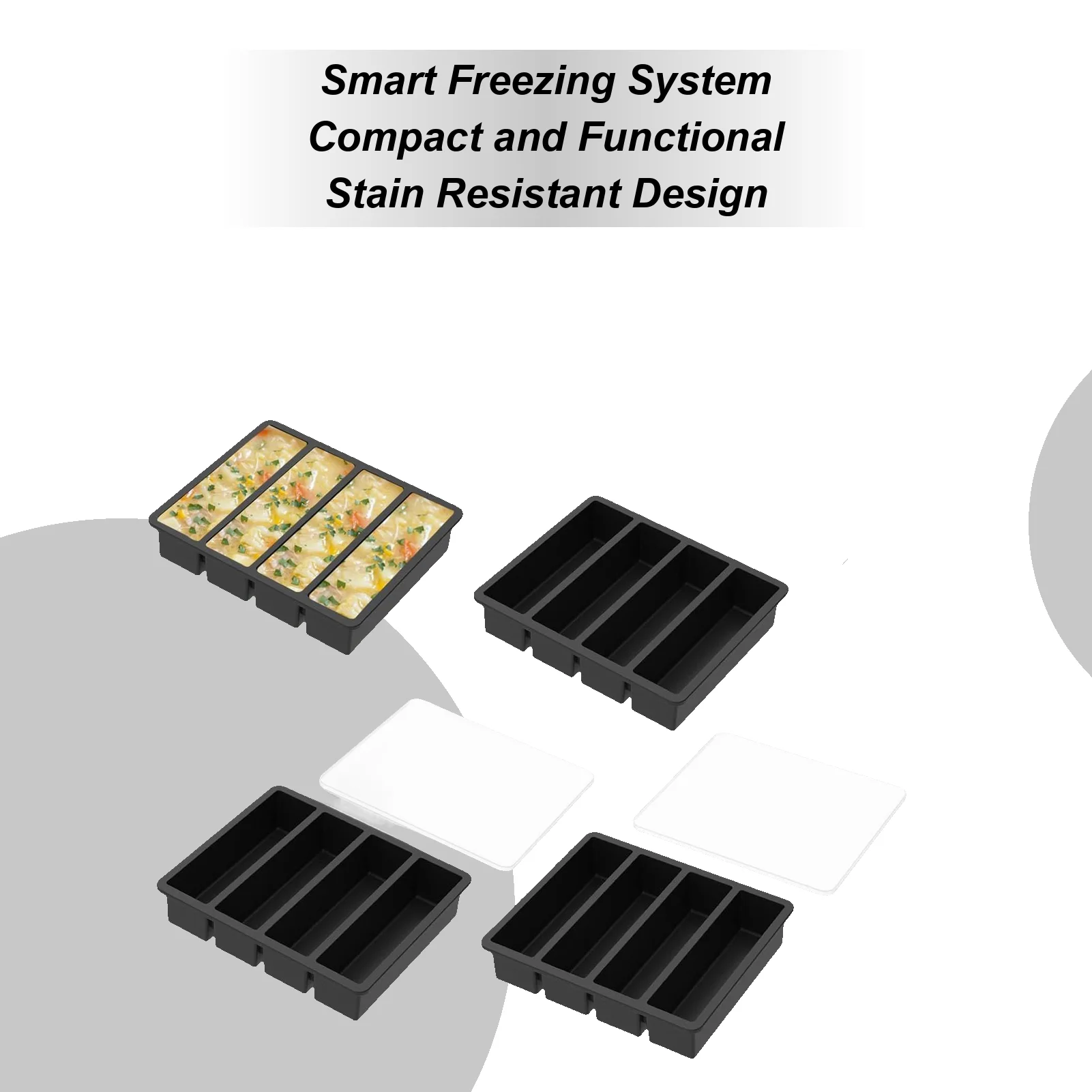 

Силиконовые формы для морозильной камеры для супа, герметичный контейнер для хранения из 4 предметов, силиконовые формы для морозильной камеры, поднос для пищевых продуктов для сока, соуса, бульона