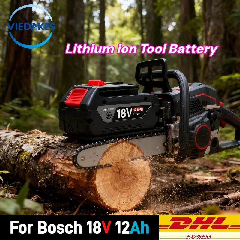 

For Bosch 18V 12.0Ah High-Capacity Battery: Powers Heavy-Duty Tools for Construction, Renovations & Workshops – All-Day Runtime