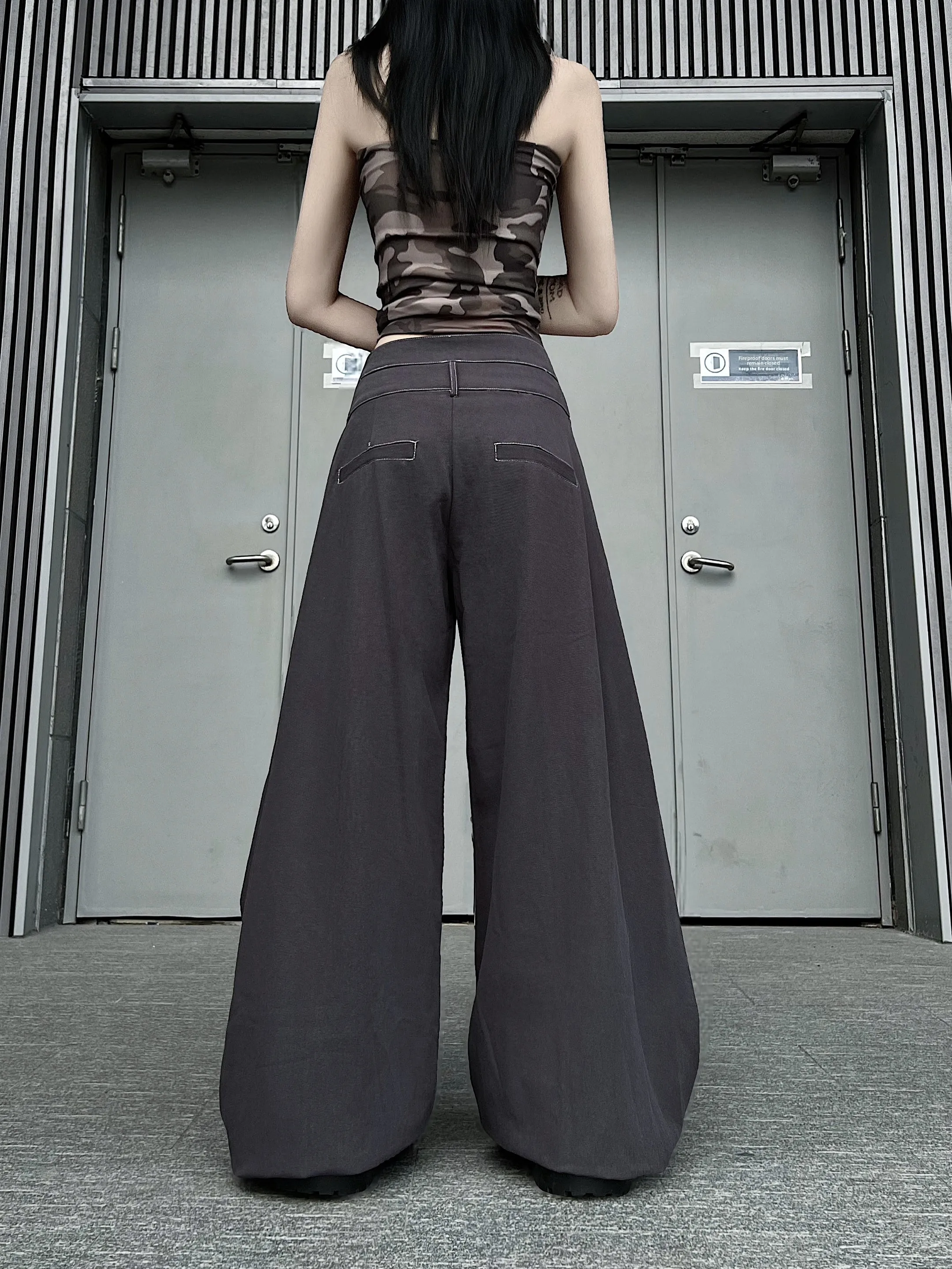 

American Sle Asymmetrical Wide Leg Jeans Loose Drapey Knife Casual Long Trousers for Men And Women Youth Outdoor Wear