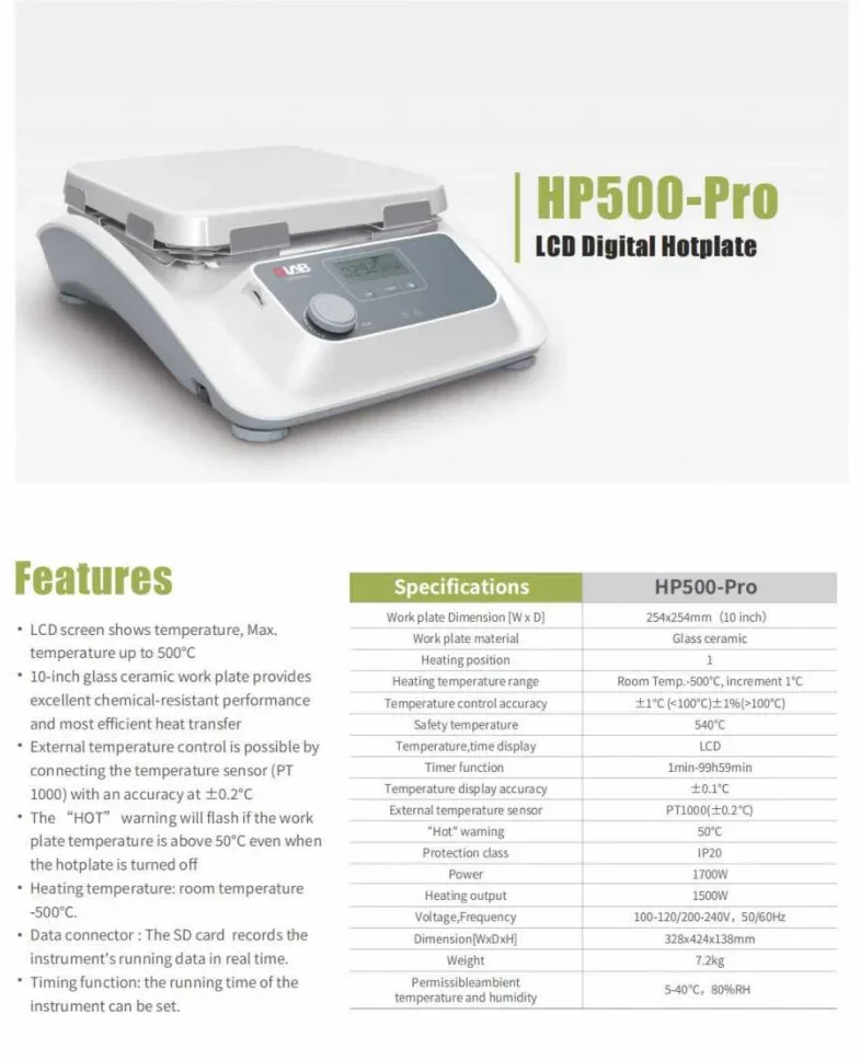 HP500-Pro LCD Digital Hotplate Stirrer