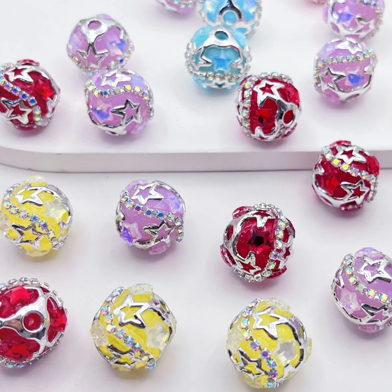 

19MM 50CS High Eend Alloy Round Meteor Star Beads, Loose Bead DIY Handmade Pendant, Jewelry Accessory Materials