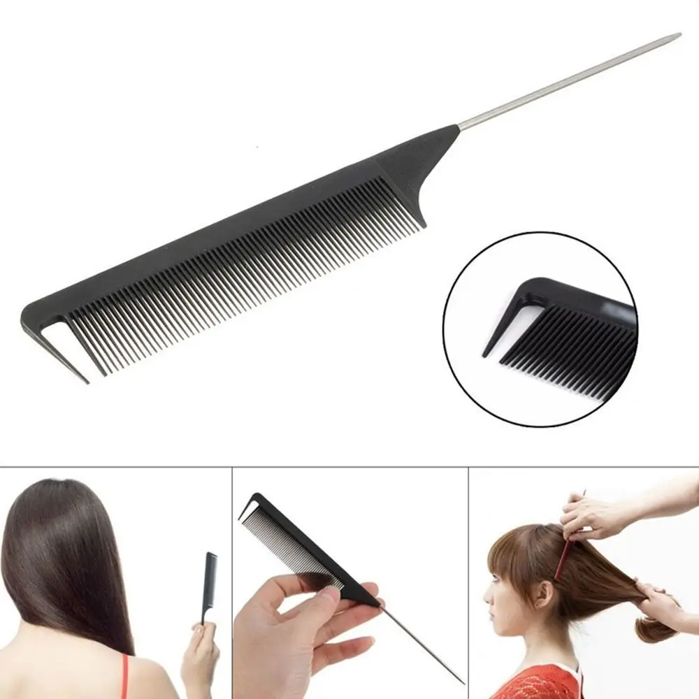 Highlight Fine-Tooth Hair Styling Comb Heat Resistant Pin Rat Tail Combs Antistatic Parting Hair Edge Trimmer Style Beauty Tools