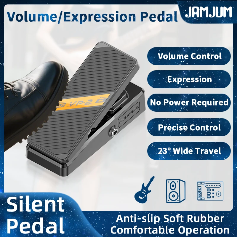 JAMJUAM Smooth Wide‑Travel Volume & Expression Pedal, Practical Foot Controller for Electric Guitar
