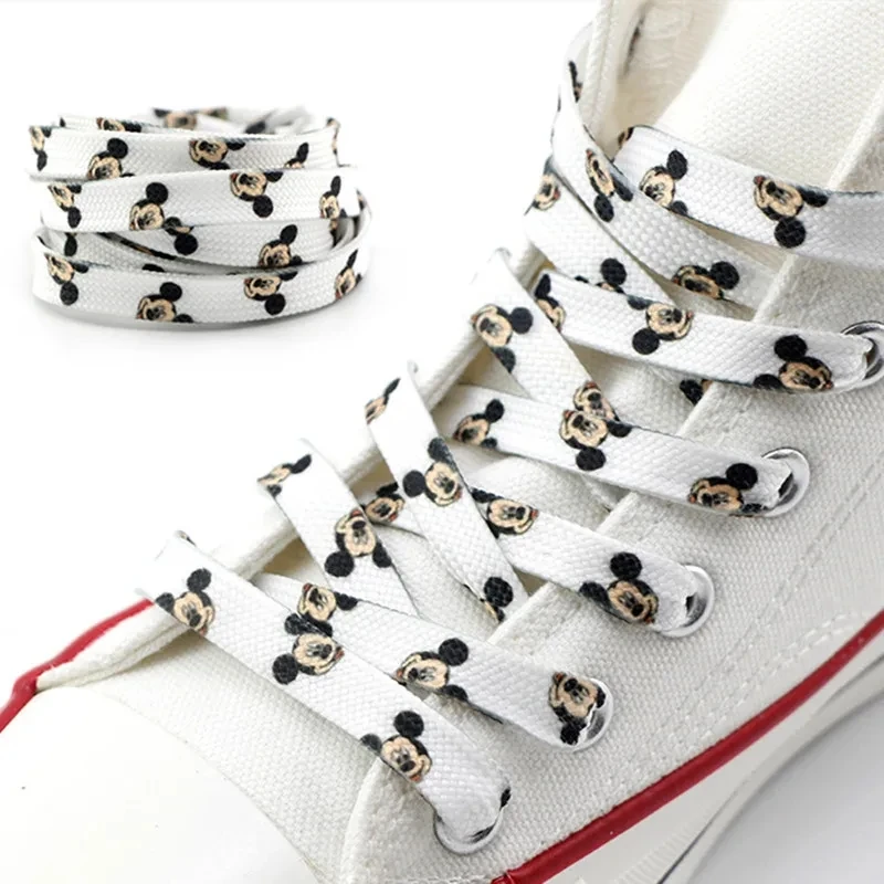 1pair Kawaii Anime Disney Mickey Mouse Shoelaces Minnie Shoelace Buckle Cartoon Shoes Decoration Accessories Man Woman Kid Gifts