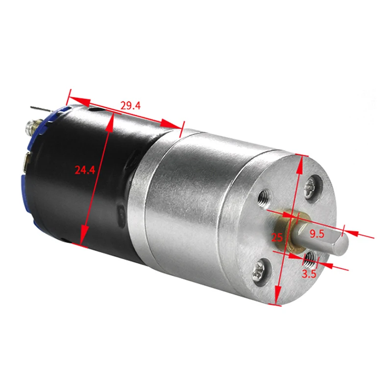 High torque geared reduction motor 12v 25mm gearbox speed down higher rpm 370 electric pmdc motor 4mm d-type shaft JGA25-370DG