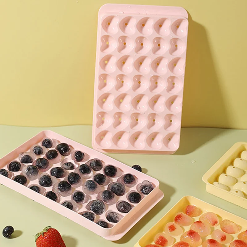 35 Holes Heart Chocolates Mold with Lid Candy Jelly Baking Mould Cake Decor Soap Candle Making Set Gifts Kitchen Ice Cube Tray