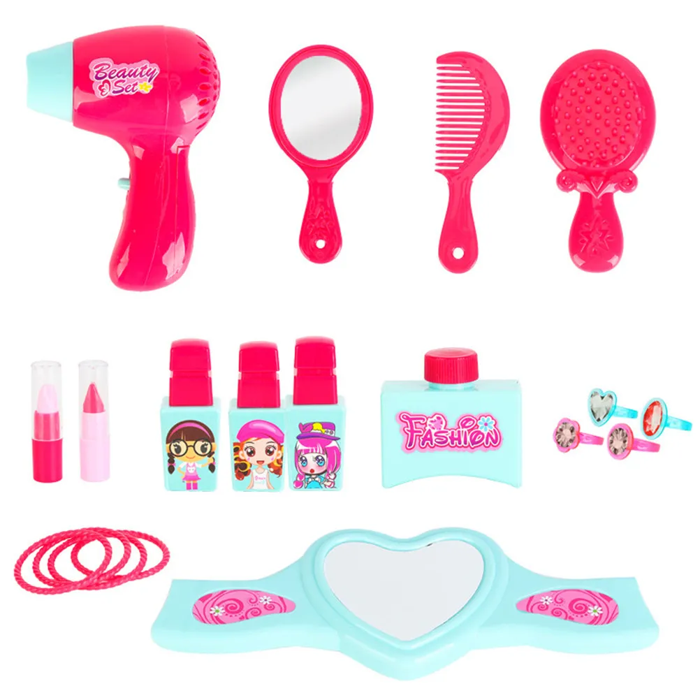 Children Cosmetics Set Girl Simulation Makeup Rosy Suitcase Role Play Storage Box Safe for Kids Simulation Makeup Toy