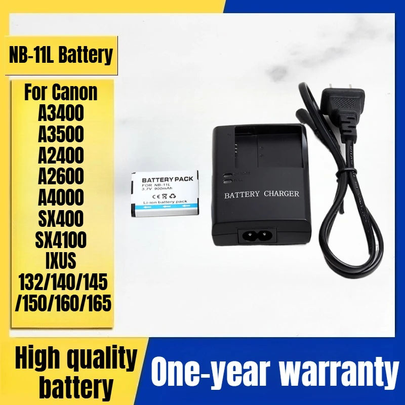 شاحن NB-11L، بطارية لكانون A3400 A3500 A2400 A2600 A4000 SX400 SX4100 IXUS 132/140/145/150/160/165 بطارية عالية الجودة #1