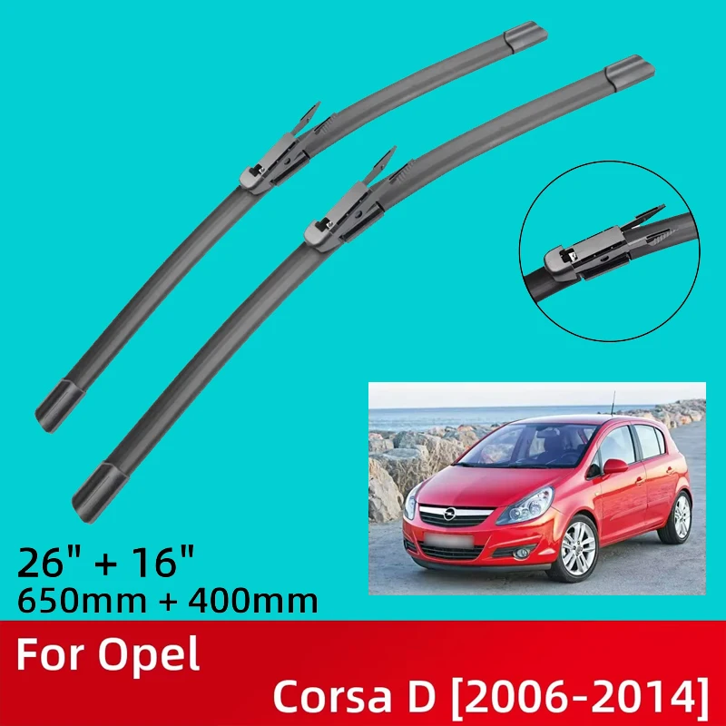 

Front Wiper Blades For Opel Corsa D 2006-2014 2007 2008 2009 2010 2011 2012 2013 Windshield Windscreen Window 26"+16"