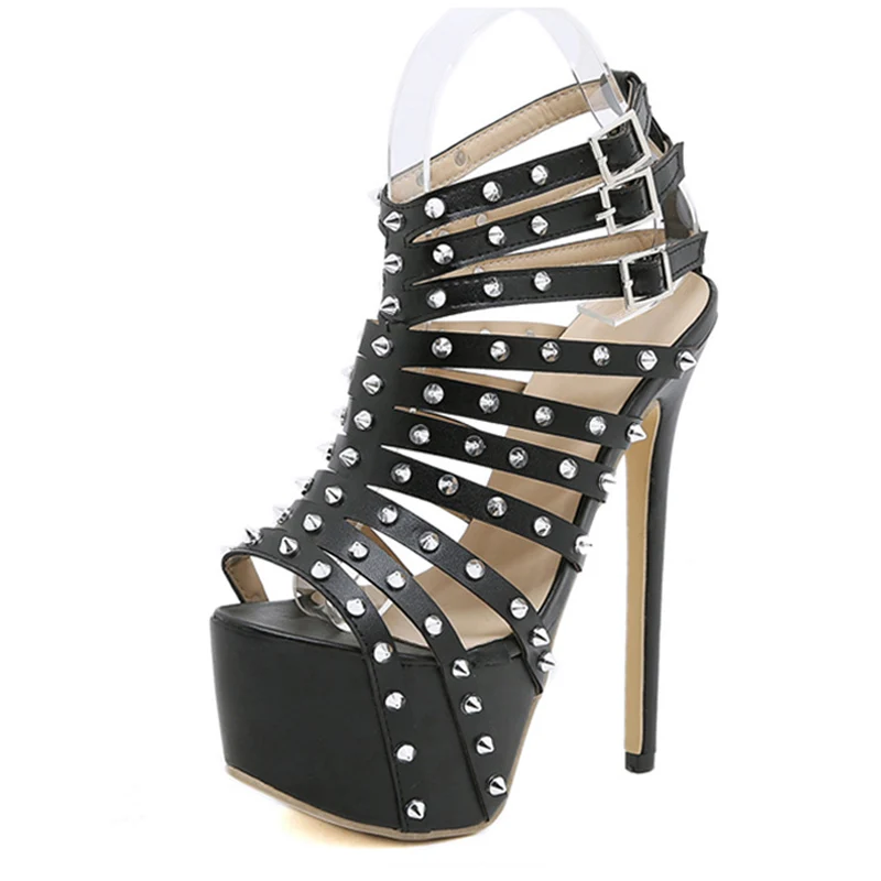 

Womens Shoes 2026 New Platform High Heels Sandals Shoes for Women Sexy Peep Toe Pumps Fashion Rivet Ladies Party Pole Dance Shoe