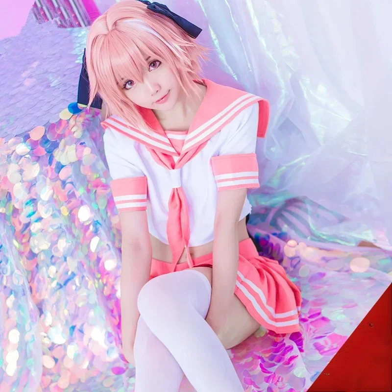 

Fate Apocrypha Rider Astolfo Cosplay for Men JK School Uniform Sailor Suit Women Outfit Anime Halloween Costume