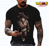 2025 Anime Dragon Ball Goku Print T Shirts Cartoon Shirt Summer Breathable T-shirt and Comfortable T-shirts Mens Clothes Tops