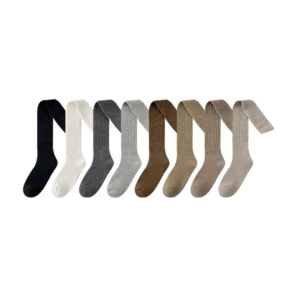 1 pair New Pleated Slouchy Over-Knee Socks Thick Stacked Knee-High Socks Warm Winter Socks Women