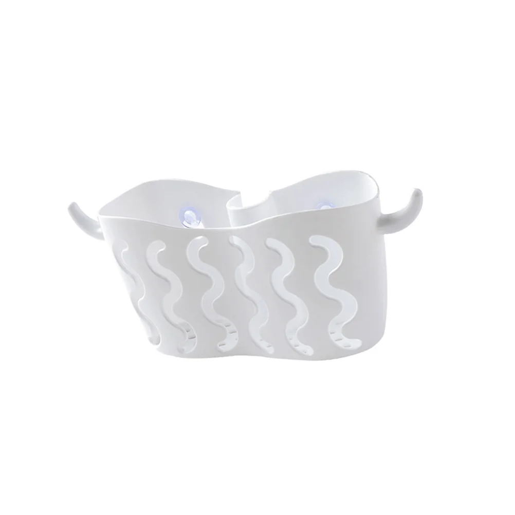 

Hanging Suction Kitchen Basket White Storage Plastic Plastic Drain Basket Drain Rack Bathroom ganizer Removable Reusable