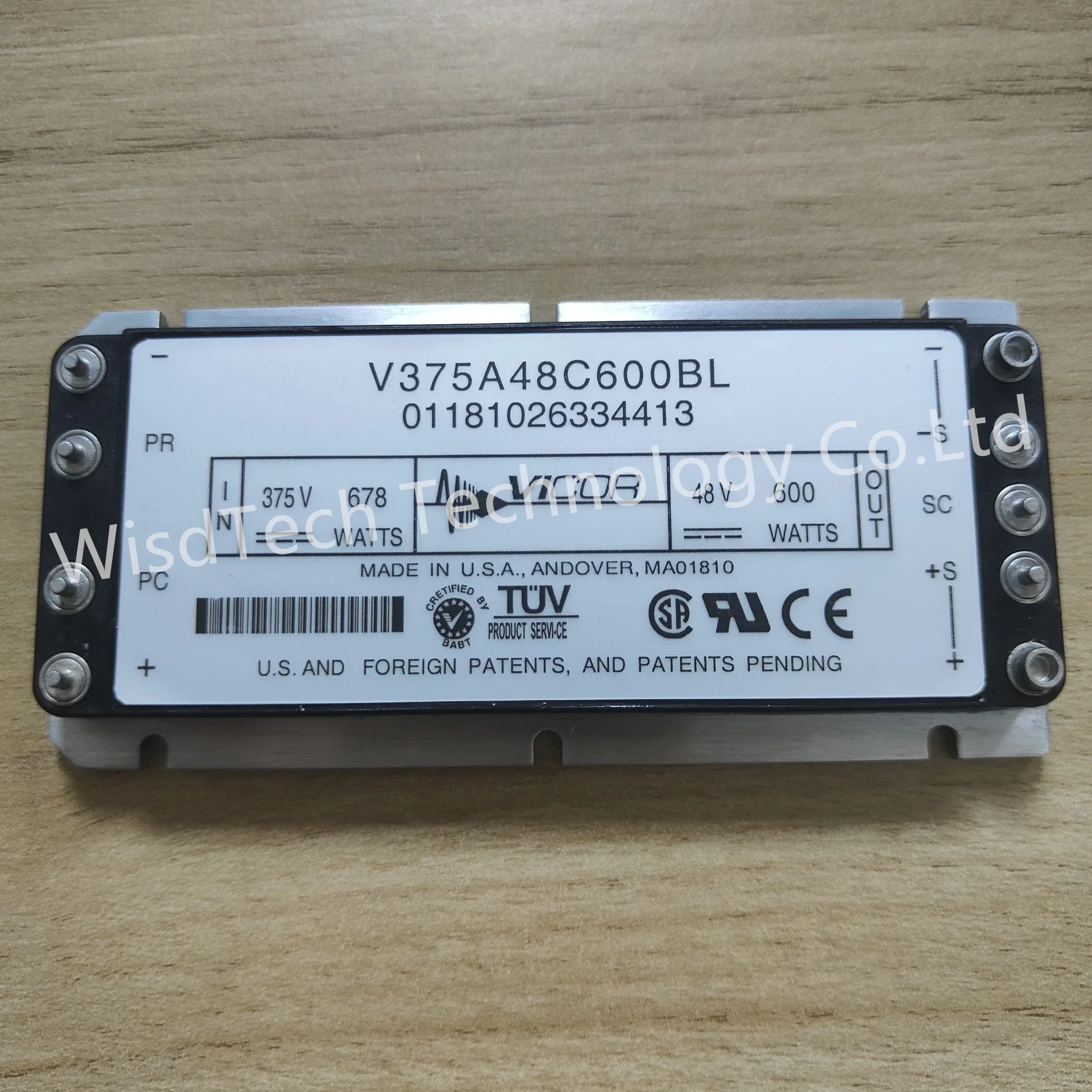 V375A48C600BL 1โมดูลแยก DC Converter เอาต์พุต48V 12.5A อินพุต250V-425V