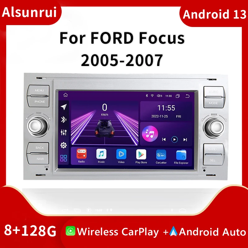 

2 din Android 13 Car Radio For Ford Focus 2 Ford Fiesta Mondeo 4 C-Max S-Max Fusion Transit Kuga Multimedia Stereo ScreenCarplay