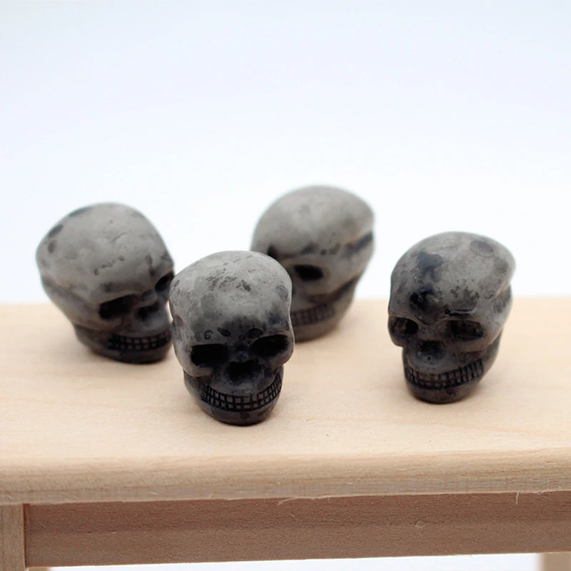 10Pcs Dollhouse Halloween Skull Miniature Horror Decoration Model For Halloween Dollhouse Holiday Decoration Accessories