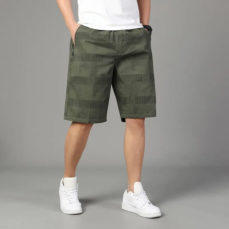 

New Summer Mens Casual Shorts Cotton Loose Fit Beachwear Jorts For Outdoor Five Pants Comfortable Lightweight