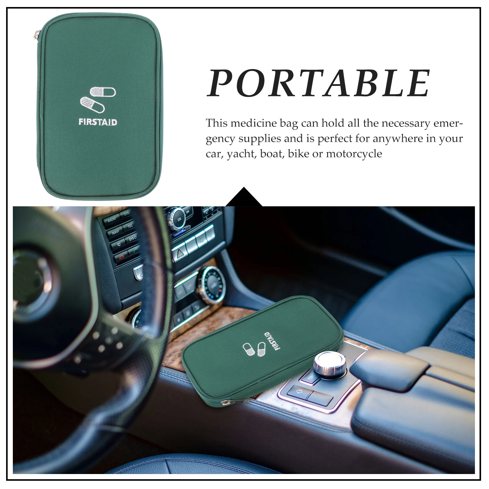 حقيبة طبية محمولة كبيرة ومتينة للسفر، حقيبة تنظيم الإسعافات الأولية، حاوية تخزين خفيفة الوزن بسحاب لحالات الطوارئ #2
