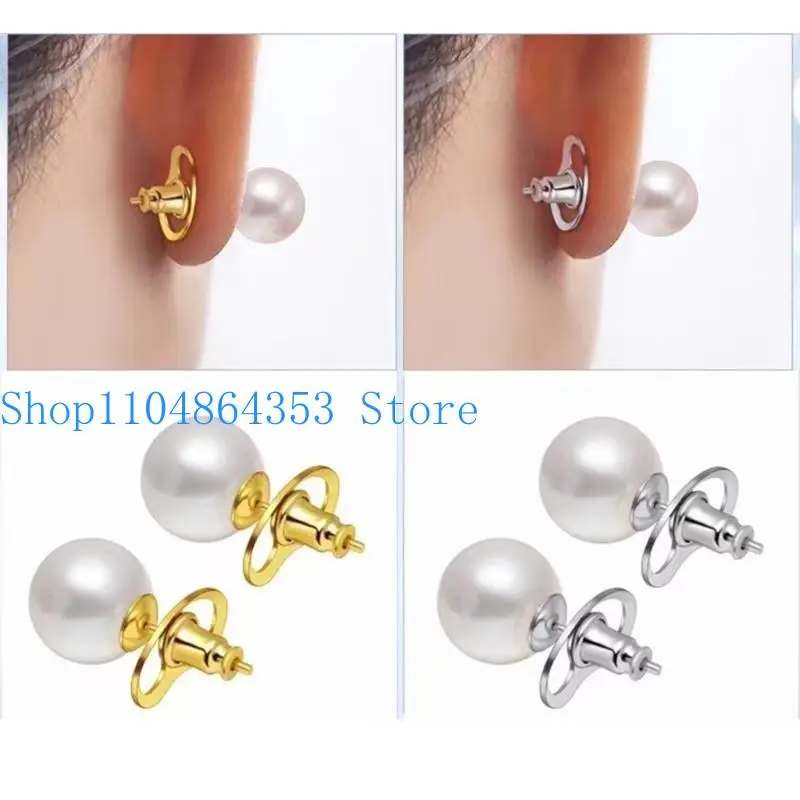 652F Pack of 10 Practical Metal Earring Backs Portable Earring Backs Pigs Nose/Flower Shaped Lifters for Heavy Earrings