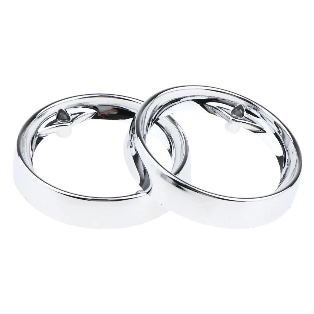 Motorcycle Deep Dish Turn Signal Bezels Silver Metal Indicator Replacement Parts for Custom Touring Application
