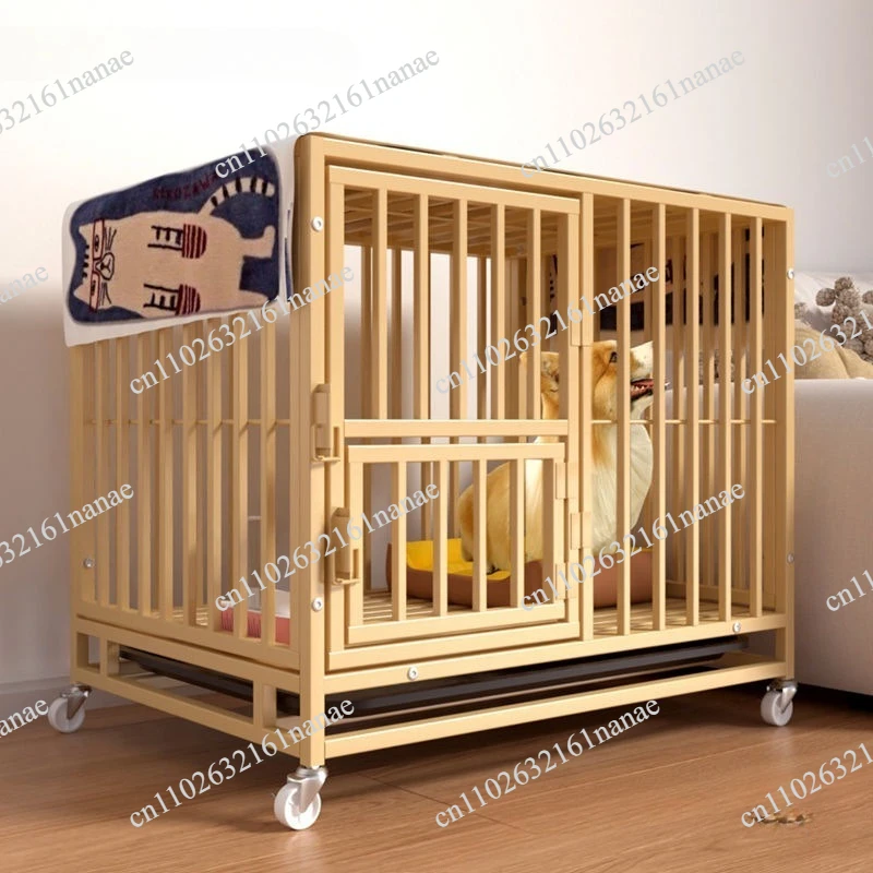 Bold reinforced dog cage Medium large dog indoor with toilet Small dog kennel