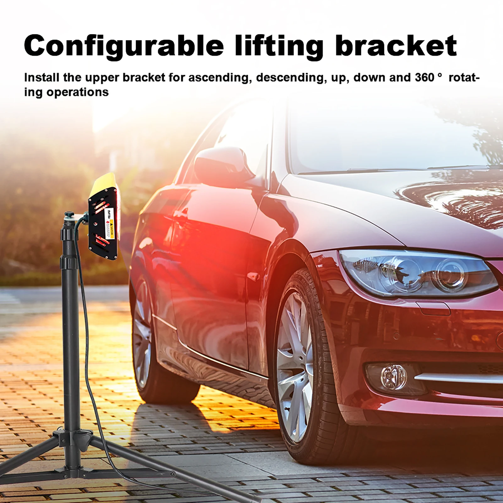 Datouboss Krótkofalowa lampa do pieczenia farby na podczerwień z regulowanym statywem | ZJ-SC-002 Zastosowanie do suszenia lakieru do napraw karoserii samochodów 2000W