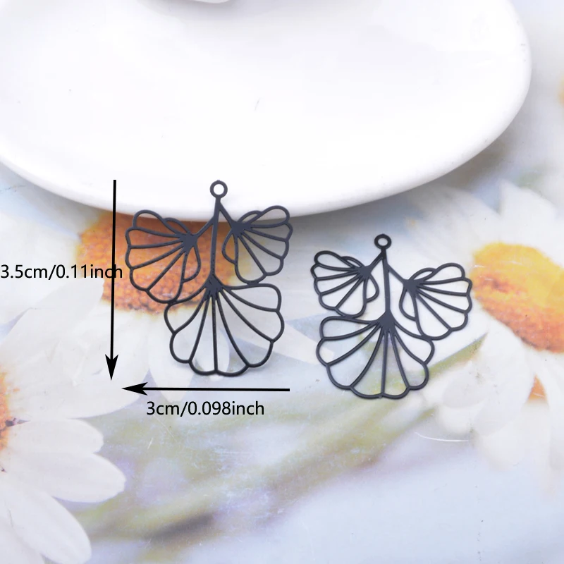 30 Stück AB8248 Messing Filigran Ausgehöhlte Blätter Anhänger Goldener Blattanhänger für DIY Damen Schmuck Ohrringe Zubehör – Detail 2