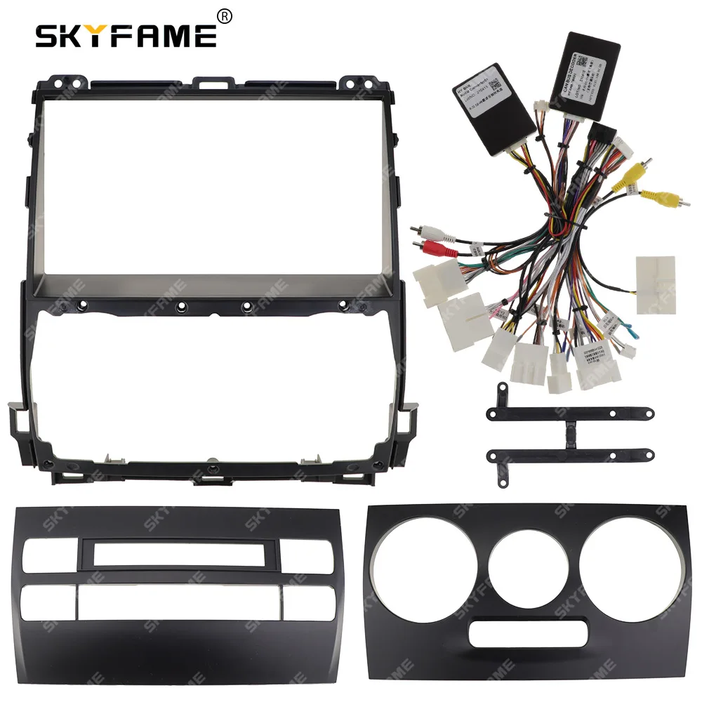 SKYFAME Car Frame Fascia Adapter Canbus Box Android Radio Dash Fitting Panel Kit For Toyota Prado 120 Land Cruiser Lexus GX470