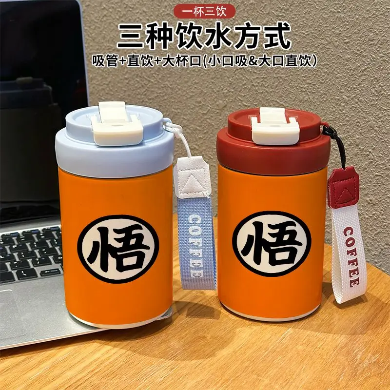 لعبة دراغون بول كوب الترمس الرسوم المتحركة الطرفية الفولاذ المقاوم للصدأ أكواب شرب مزدوجة الكرتون سعة كبيرة فنجان القهوة الأطفال هدية