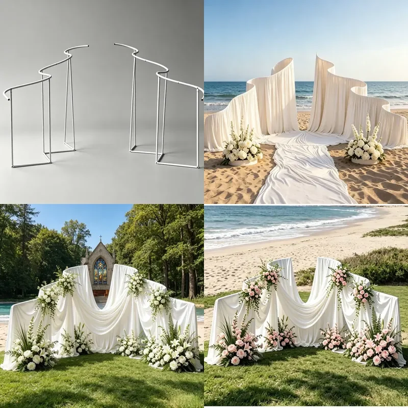 for Customizable White  Shaped Background Stand Wedding Arch Event Decoration