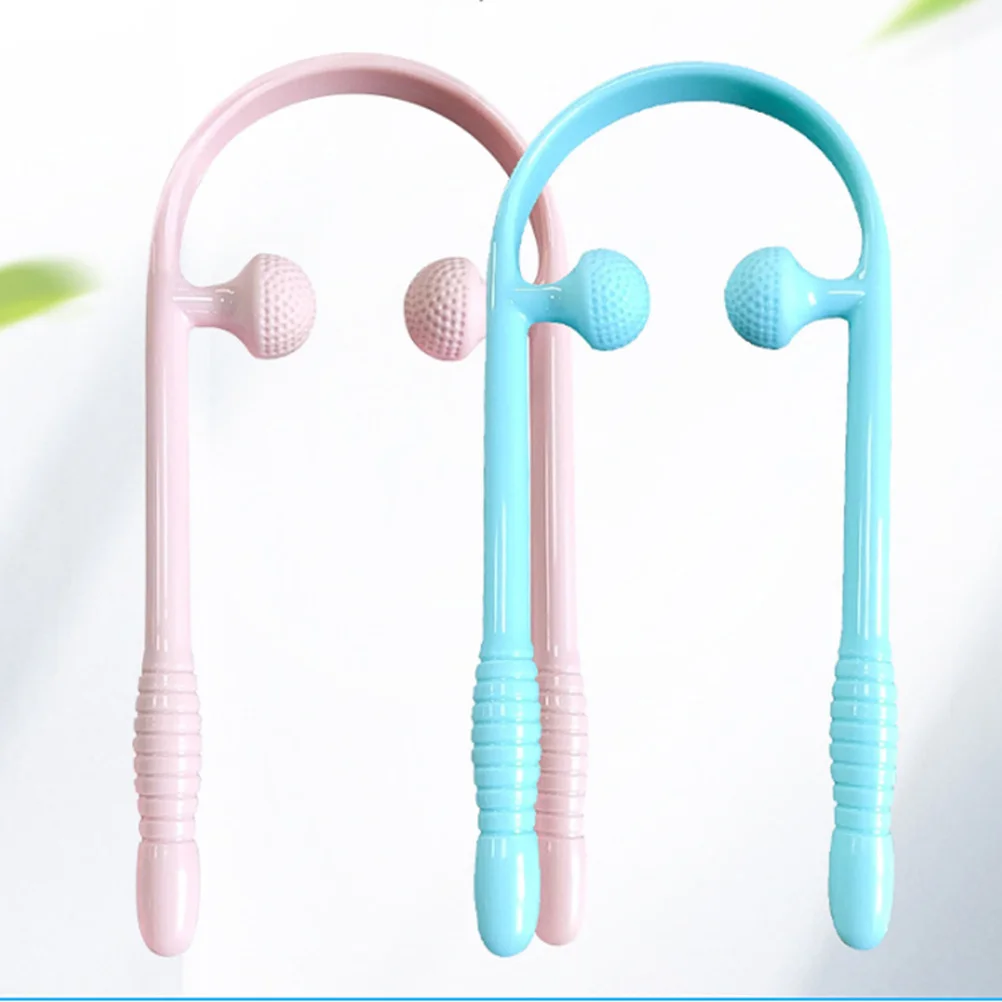 

2Pcs Cervical Neck Massager Multifunctional Manual Massage Tool for Shoulder Arm Muscle Relaxation Pain Relief Pink Blue