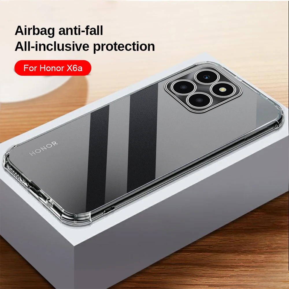 Transparent Aibags Anti-Fall Protect Shell For HonorX6a Honar Honer Honor X6a X 6a 6 a a6 4G Slim Shockproof Bumper Soft Case