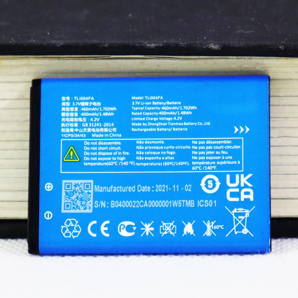 TLi004FA 460mAh Battery For 1035D 1046D 1013X Mobile Phones