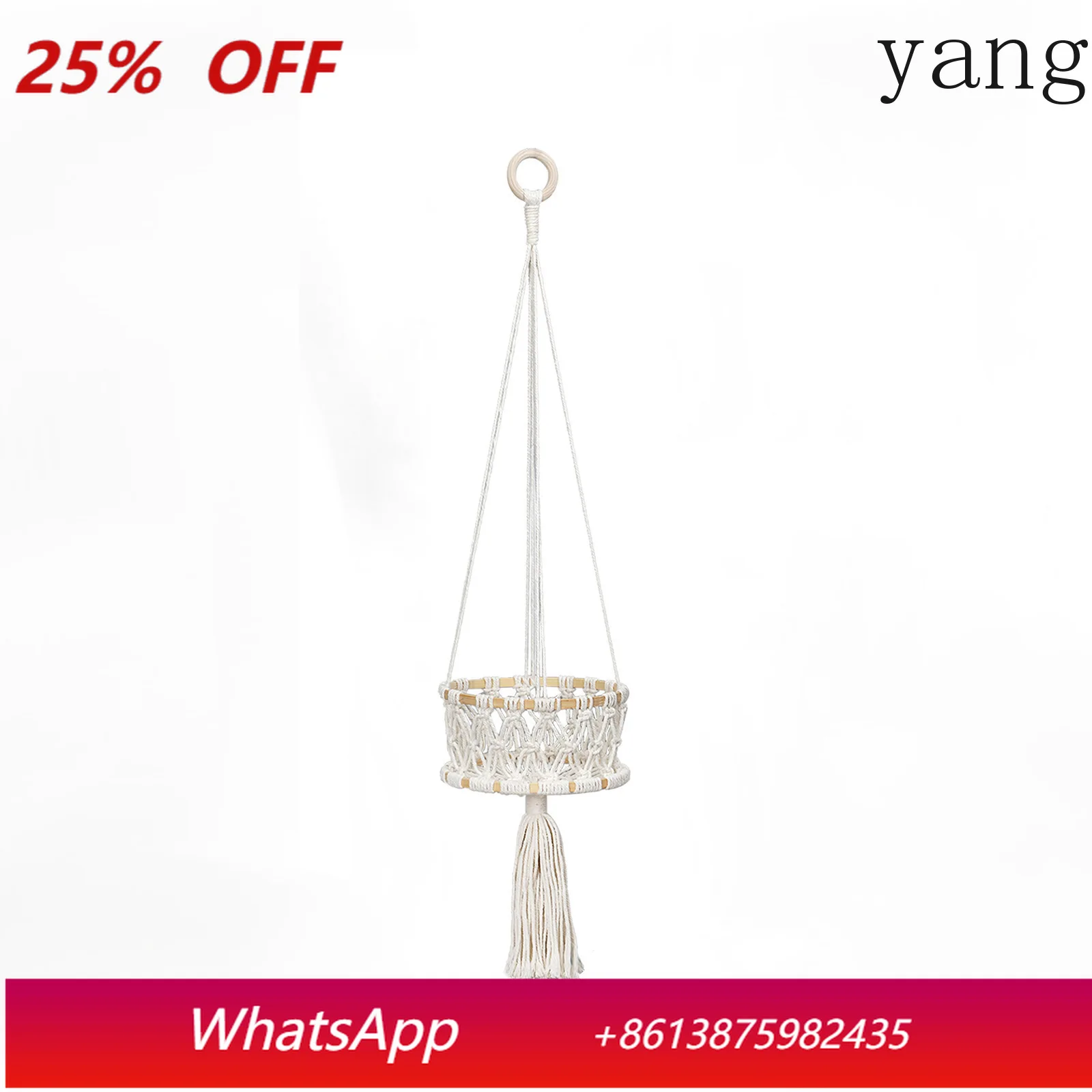 

CX fruit basket storage three-piece set, hand-woven cotton rope, hanging basket decoration in the living room