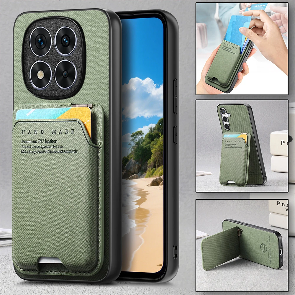 Luxuriöse Schutzhülle für Xiaomi Redmi Note 17 Pro Max 5G 4G, Leder-Rückseitenhülle für Redmi Note 14 15 Pro Plus 17 15A 15C Funda