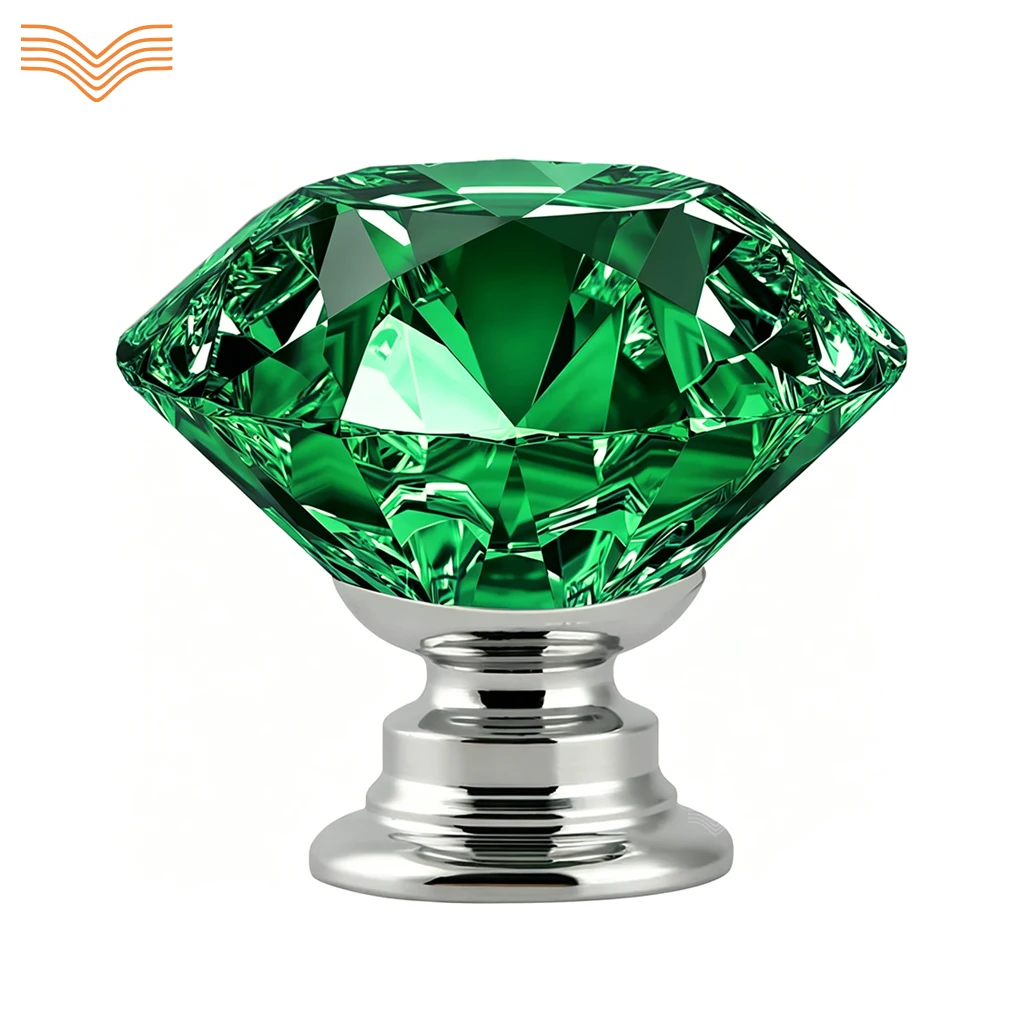 Flat Base K9 Crystal Rhinestone Knobs European Colorful Single Hole Cabinet Handles Wardrobe Drawer Furniture Pulls