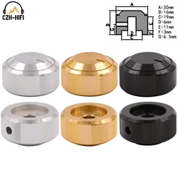 1pc 30x16mm CNC Machined Solid Aluminum Volume Control Knob Button ON for CD Player Amplifier DAC Radio Speaker Potentiometer