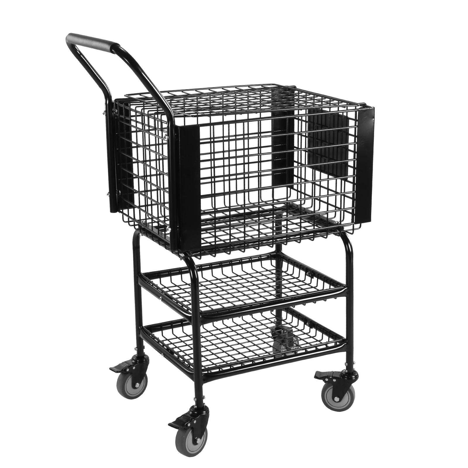 

Tennis Ball Basket Cart with Easy Load Training Ball Pickup Basket Holds 350 Balls for Teaching & Court Use